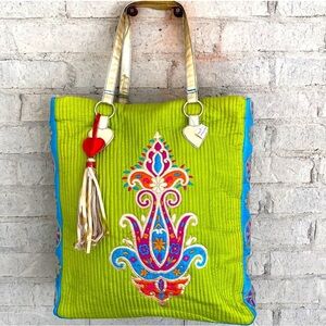 Vintage 90s Boho Carry All Tote Bag